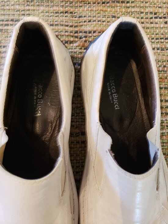 Bacco Bucci White Leather Square Toe Slip-On Loafers Mens Size 10.5 main image 5